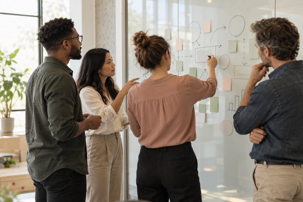 Business team collaborating during a planning session